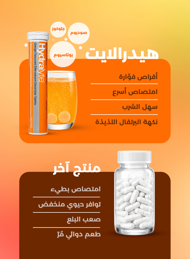 هايدرالايت أقراص فوارة بنكهة البرتقال – ٢٠ قرص