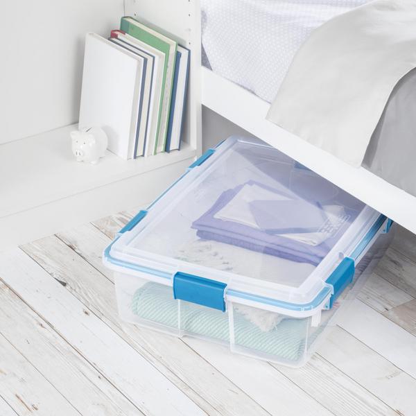 ستيرلايت صندوق بلاستيكي مزود بجوانات – سعة ٩.٢٥ جالون – شفاف