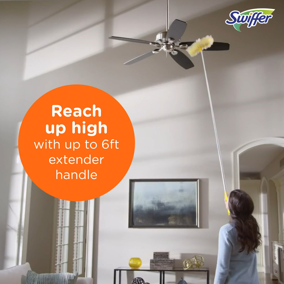 سويفر طقم تنظيف بمقبض قوي للغاية قابل للتمديد ٦ قدم – أصفر