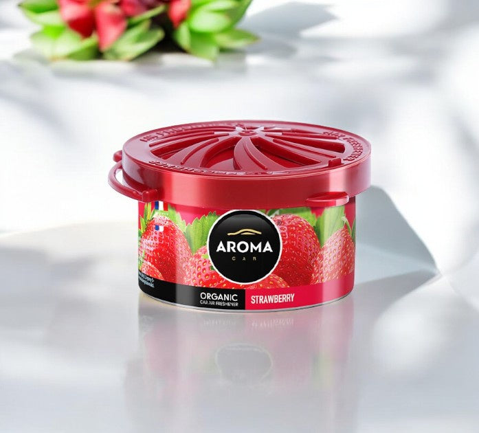 أروما كار معطر هواء عضوي للسيارة برائحة الفراولة – ٤٠ جرام