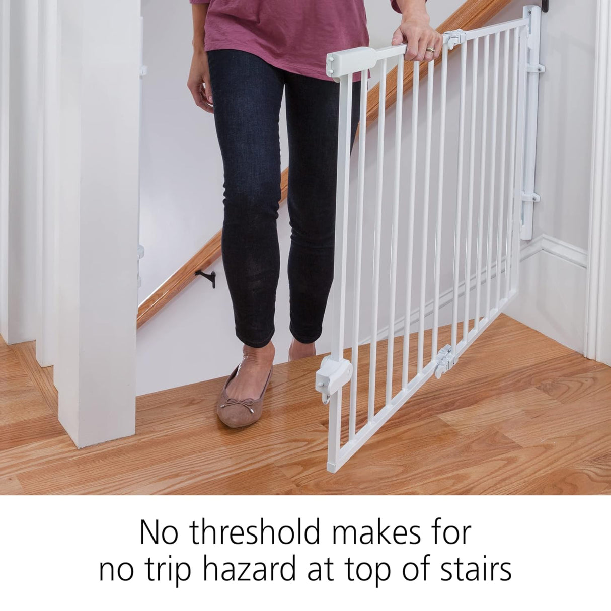 بوابة للأطفال جاهزة للتثبيت متعددة الاستخدامات مع باب سيفتي 1ست - أبيض-3