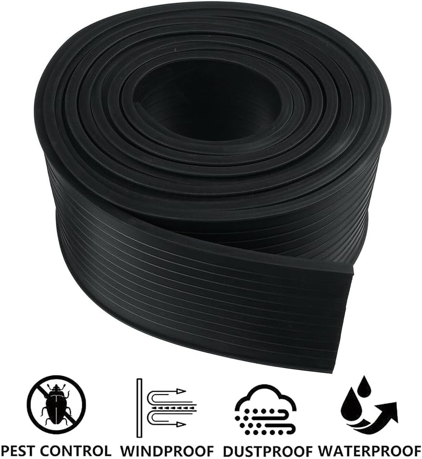 فروست كينج مانع تسرب أسفل باب الكراج – أسود ١٦ قدم