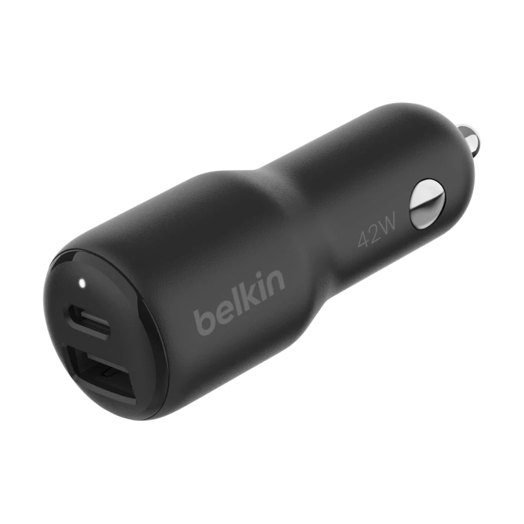 بيلكن شاحن سيارة بمنفذي USB بقوة ٤٢ وات – أسود
