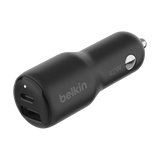 بيلكن شاحن سيارة بمنفذي USB بقوة ٤٢ وات – أسود