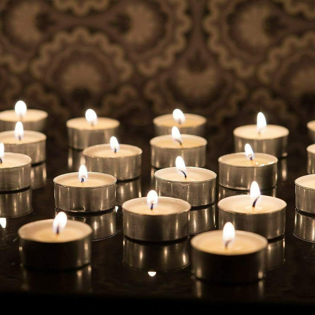 كاندل لايت شموع ضوء الشاي غير معطرة – ٥٠ قطعة – أبيض